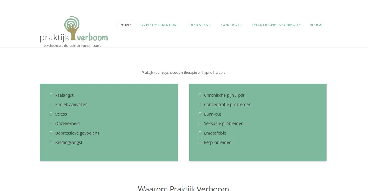 Praktijk Verboom homepagina voor de vernieuwing