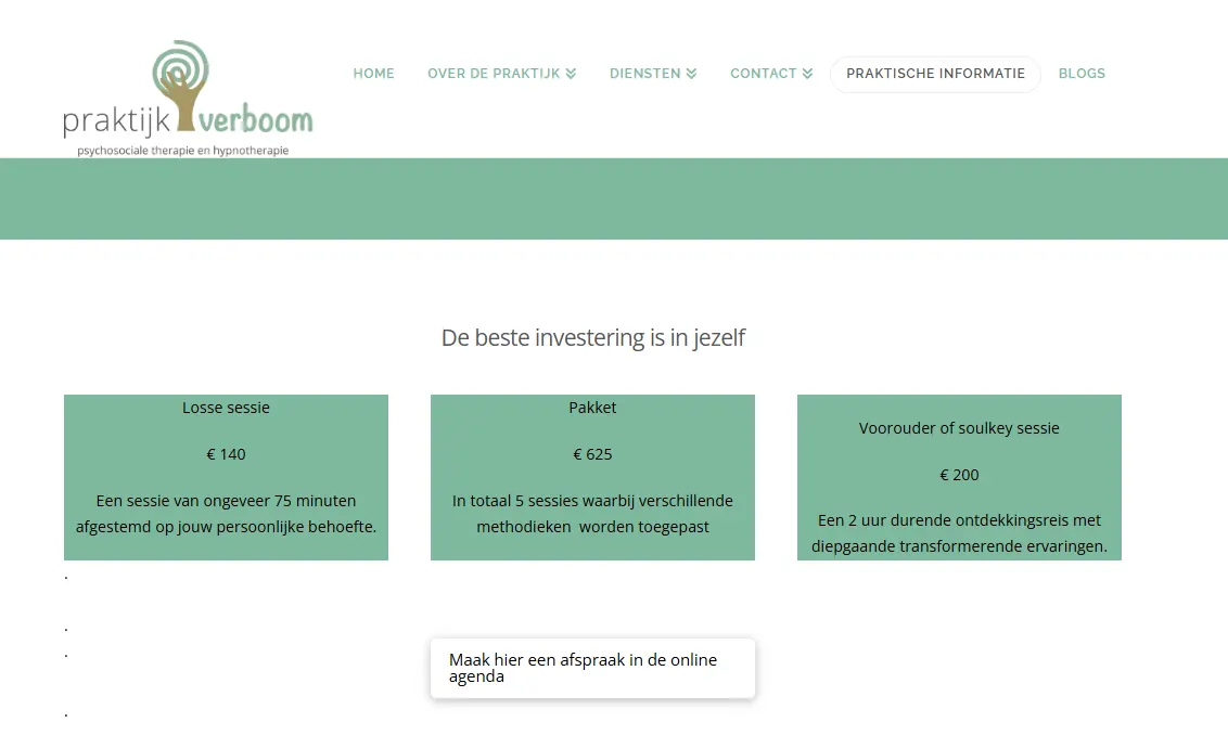 Praktijk Verboom praktische informatiepagina voor de vernieuwing